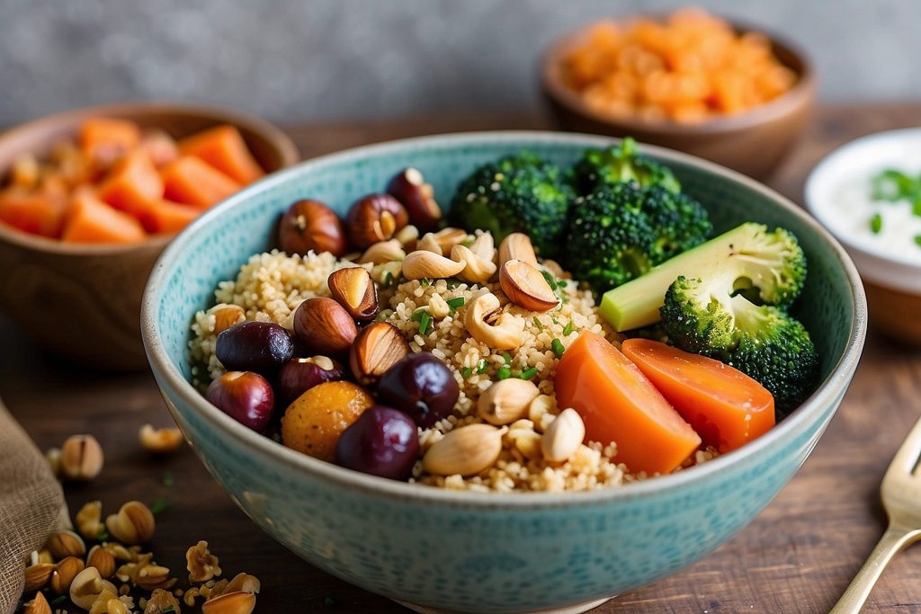 Tazón de couscous, verduras y nueces: Receta saludable y deliciosa para la dieta post bariátrica